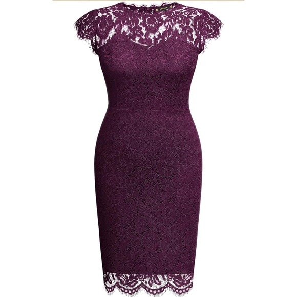 Miusol Dresses & Skirts - Miusol Magenta Women's Retro Lace Sleeveless Plus Size Xl